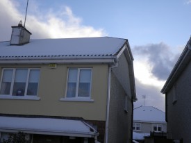Gable wall built up at side and guttering redone, County Dublin by Expert Attics, Lucan, Ireland.